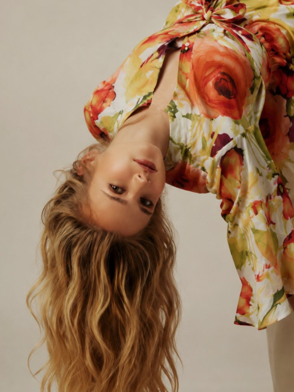 Y2K Brunch Garden Party Coastal Cotton Silk Floral Babydoll Blouse Made in Italy